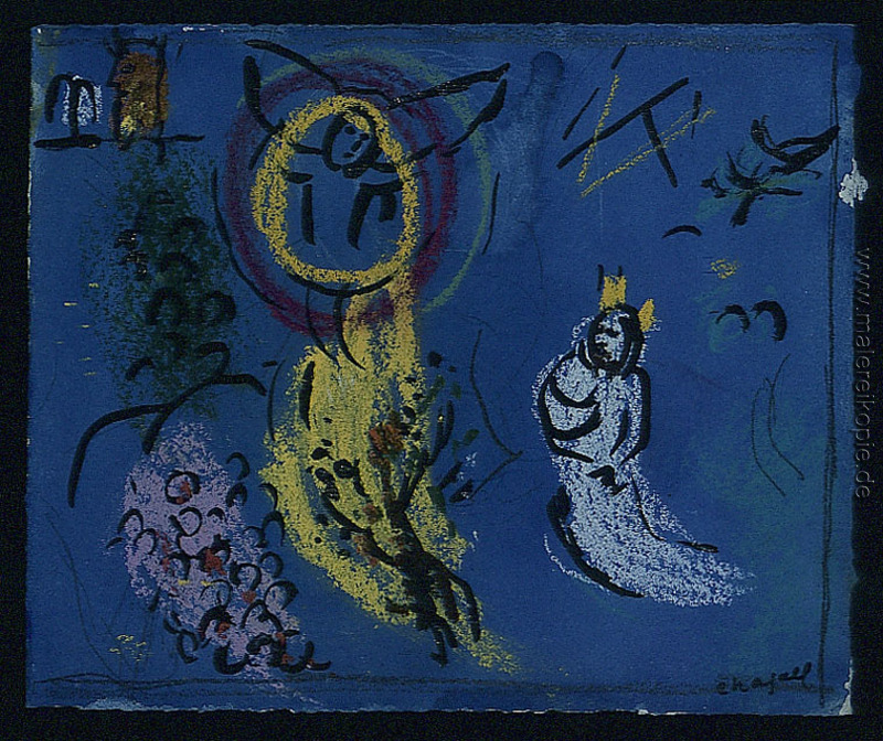 Moses Mit Den Brennenden Dornbusch Di Marc Chagall Von Marc Chagall Olgemalde Reproduktion