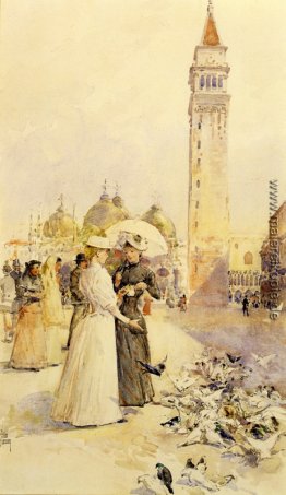 Tauben füttern auf der Piazza Tauben füttern auf der Piazza