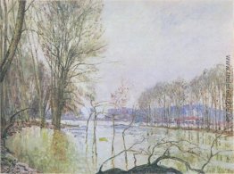 Die Ufer der Seine im Herbst Flut Die Ufer der Seine im Herbst Flut