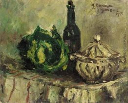 Nature morte au chou et bouteille Nature morte au chou et bouteille