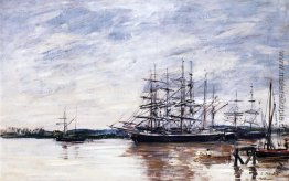 Drei Masten Schiff im Hafen, Bordeaux Drei Masten Schiff im Hafen, Bordeaux