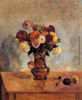 Dahlien in einem Vase aus Kupfer Dahlien in einem Vase aus Kupfer