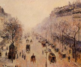 Boulevard Montmartre Morgen, Sonnenlicht und Nebel Boulevard Montmartre Morgen, Sonnenlicht und Nebel