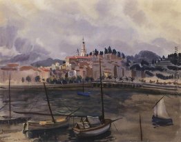 Menton. Blick vom Hafen der Stadt Menton. Blick vom Hafen der Stadt