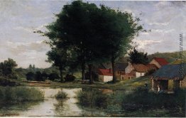 Herbst-Landschaft (Farm und Teich) Herbst-Landschaft (Farm und Teich)