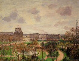 Garten des Louvre Morgen, Graues Wetter Garten des Louvre Morgen, Graues Wetter