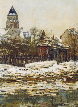 Vetheuil, die Kirche im Winter Vetheuil, die Kirche im Winter