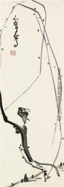 Vogel auf Weidenzweig Vogel auf Weidenzweig