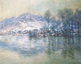 Die Seine an Hafen Villez, Schnee-Effekt Die Seine an Hafen Villez, Schnee-Effekt