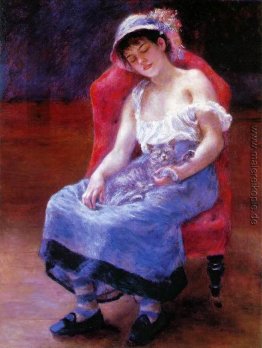 Schlafendes Mädchen (Mädchen mit einer Katze) Schlafendes Mädchen (Mädchen mit einer Katze)