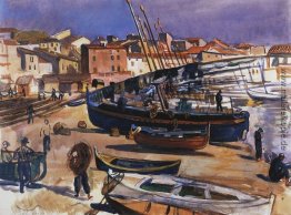 Collioure. Hafen mit Booten Collioure. Hafen mit Booten