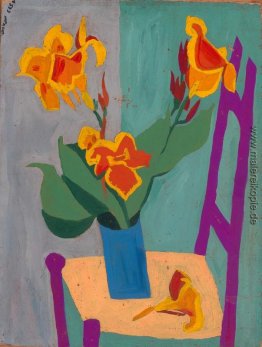 Stillleben - Lehrstuhl und Blumen Stillleben - Lehrstuhl und Blumen