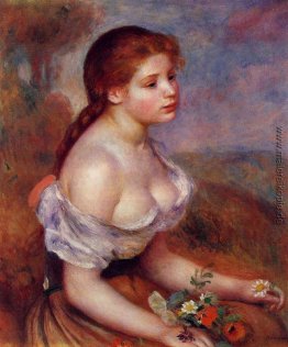 Junges Mädchen mit Gänseblümchen Junges Mädchen mit Gänseblümchen