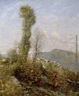 A Hillside Village in der Provence, Frankreich A Hillside Village in der Provence, Frankreich