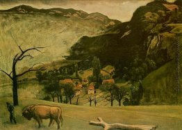 Landschaft mit Oxen Landschaft mit Oxen