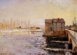 Die Moret Brücke und Mills unter Schnee Die Moret Brücke und Mills unter Schnee