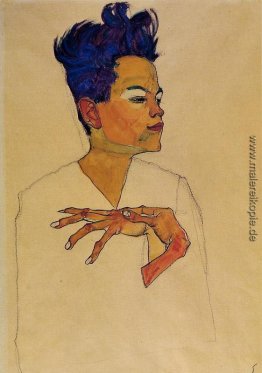 Selbstporträt mit Hand an der Brust Selbstporträt mit Hand an der Brust