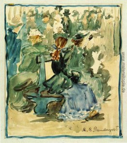 Damen auf einer Bank (auch als Damen im Park bekannt) Sitzende Damen auf einer Bank (auch als Damen im Park bekannt) Sitzende