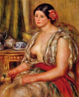 Junge Frau in einer orientalischen Kostüm Sitz Junge Frau in einer orientalischen Kostüm Sitz