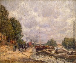 Barges in Billancourt Barges in Billancourt