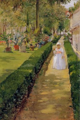Kind auf einem Garten-Weg Kind auf einem Garten-Weg