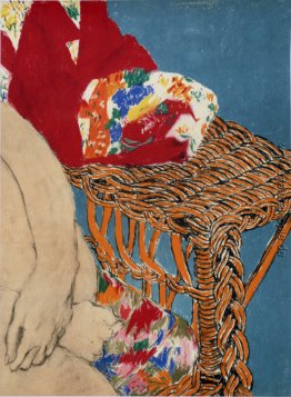 Frau auf Wicker Rocker Frau auf Wicker Rocker