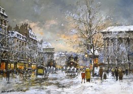 Omnibus auf der Place de la Madeleine, Winter Omnibus auf der Place de la Madeleine, Winter