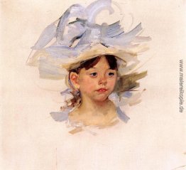Sketch von Ellen Meine Cassatt in einem großen blauen Hut Sketch von Ellen Meine Cassatt in einem großen blauen Hut