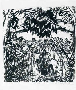 Badende unter Bäumen Badende unter Bäumen