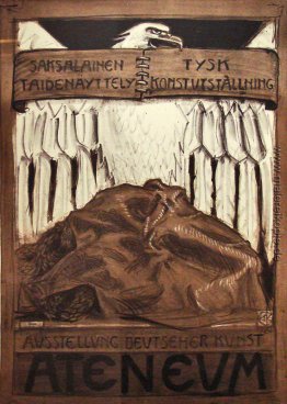 Plakat für die deutsche Ausstellung von Kunst in Ateneum Plakat für die deutsche Ausstellung von Kunst in Ateneum