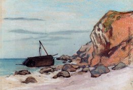 Saint-Adresse, den Strand gesetztes Segelboot- Saint-Adresse, den Strand gesetztes Segelboot-
