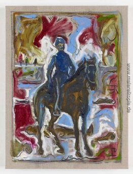 Lt. Sydney A. Cloman, Erste Infanterie, auf seinem Pferd am Woun Lt. Sydney A. Cloman, Erste Infanterie, auf seinem Pferd am Woun