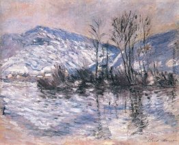 Die Seine an Hafen Villez, Schnee-Effekt 02 Die Seine an Hafen Villez, Schnee-Effekt 02