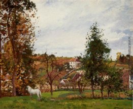 Landschaft mit einem weißen Pferd in einer Wiese, L'Hermitage Landschaft mit einem weißen Pferd in einer Wiese, L'Hermitage