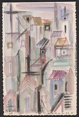 Lissabon (Portugal Weihnachtskarte, um Harold Weston) Lissabon (Portugal Weihnachtskarte, um Harold Weston)