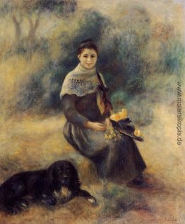 Junges Mädchen mit einem Hund Junges Mädchen mit einem Hund