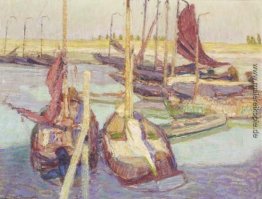 Boote in einem Hafen, Ostende Boote in einem Hafen, Ostende