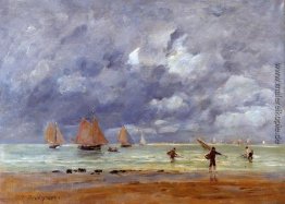 Fischer und Segelboote in der Nähe von Trouville Fischer und Segelboote in der Nähe von Trouville