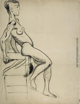 Weiblicher Akt auf einem Stuhl Weiblicher Akt auf einem Stuhl