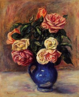 Rosen in einem blauen Vase Rosen in einem blauen Vase