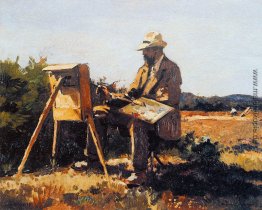 Maler Jan Bakker bei der Arbeit Maler Jan Bakker bei der Arbeit