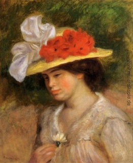 Frau mit Blumenhut Frau mit Blumenhut
