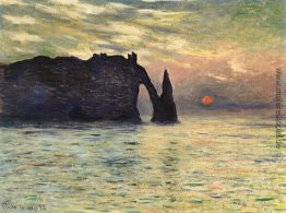 Das Manneport, Cliff von Etretat, Sonnenuntergang Das Manneport, Cliff von Etretat, Sonnenuntergang