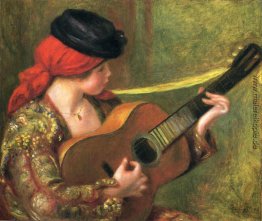 Junge spanische Frau mit einer Gitarre Junge spanische Frau mit einer Gitarre