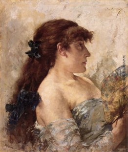 Porträt einer Dame mit einem Fan Porträt einer Dame mit einem Fan