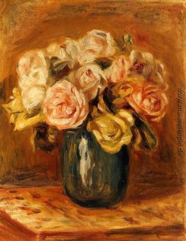 Rosen in einem blauen Vase Rosen in einem blauen Vase