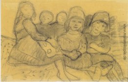 Fünf Kinder am Rande der Wiese Fünf Kinder am Rande der Wiese