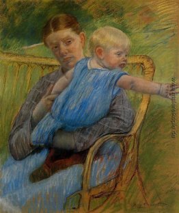 Mathilde, die ein Baby Who greift nach rechts Mathilde, die ein Baby Who greift nach rechts