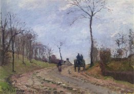 Schlitten auf einer Landstraße, Winter, Stadtrand Louveciennes Schlitten auf einer Landstraße, Winter, Stadtrand Louveciennes