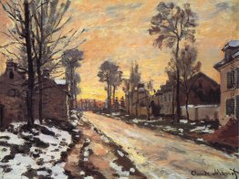 Straße bei Louveciennes, Schmelzender Schnee, Sonnenuntergang Straße bei Louveciennes, Schmelzender Schnee, Sonnenuntergang